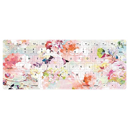 Hrh 2 In 1 Pink Watercolor Flower Laptop Body Shell Protective Pc Hard Case Cover And Matching Silicone Keyboard Cover For Macbook Old Pro 15.4"(With Cd-Rom Drive Model A1286) #TOP2