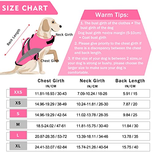 Alagirls Dog Life Preserver With High Buoyancy, Ripstop Dog Life Vests For Swimming, Beach Boating, Reflective & Adjustable Dog Lifesaver Pet Life Jacket For Small Medium Dogs, Pink Xs #TOP1