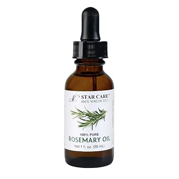 100% Pure Rosemary Essential Oil for Hair Growth & Skin Care Steam Distilled Rosemary Oil for Scalp Massage Aromatherapy DIY, Natural Hair Treatment in UV Protected Glass Bottle - 1oz 30ml