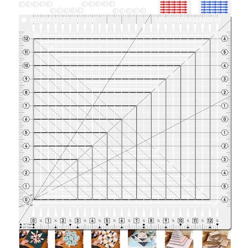 Quilting Ruler- 14.5in x 16in Large Slotted Quilting Ruler
