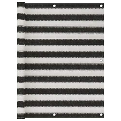 Tidyard Balkon Sichtschutz Balkonabdeckung Balkonverkleidung Beschattung Sonnenschutz Terrasse Balkonfächer Garten HDPE 120x300 cm Anthrazit und Weiß