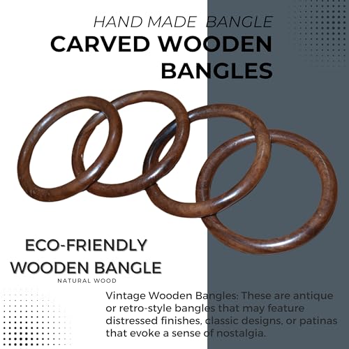 Image of Handmade Natural Wooden Bangles, Stylish Designs,Artisan Premium Quality for Women | Natural Wood Bangles Christmas Gift Jewelry for Her | Eco-Friendly Artisan Crafted Gift