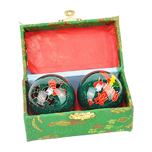 Bolas chinas para la salud color verde con estuche protector rígido 7