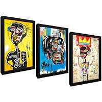 Amazon.co.jp: フレーム入りバスキア壁アート、ジャン・ミシェル