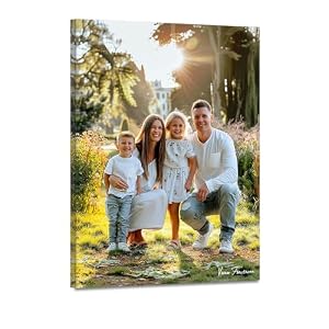 Custom Canvas Prints with Your Photos Personalized Canvas Wall Art (Framed 11x14inch) Personalized Pictures for Pet/Family Gifts for Mom/Men/Women