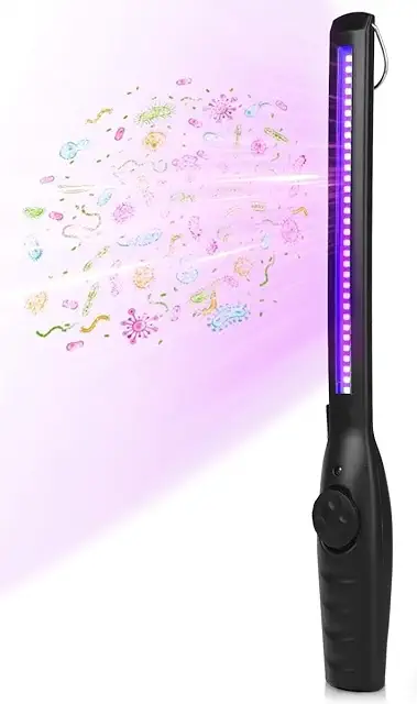 ZKX Portable UV Light Disinfectant Lamp - USB Rechargeable Ultraviolet Lamp for Home & Travel