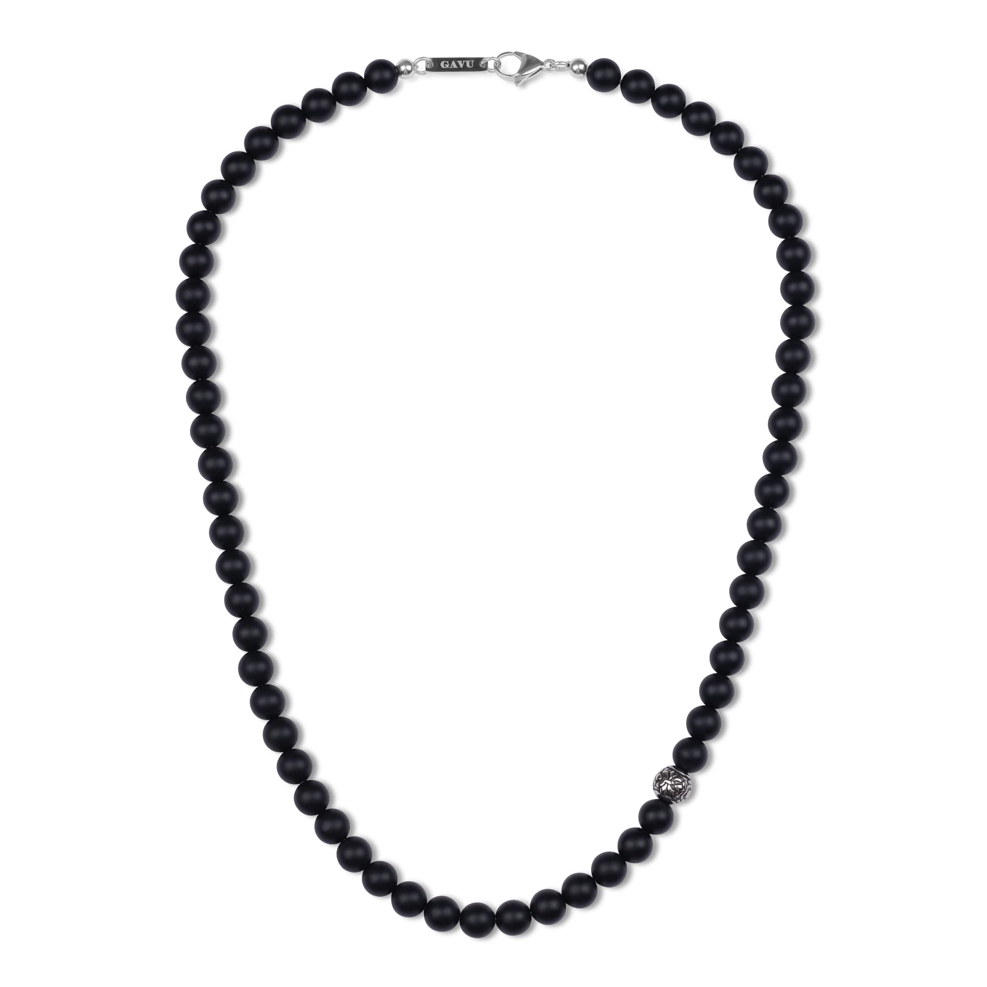 GAVU 8mm Semi-Precious Gemstone Beaded Necklace for Men, Healing Crystal Necklaces for Men