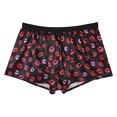 ACSUSS Men's Silk Shorts Frilly Satin Trunk Boxer Briefs Loose Crossdress Underwear3