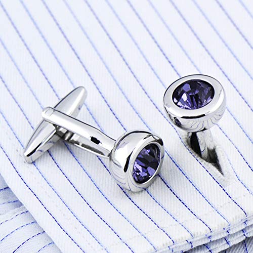 Mancuernillas redondas de cobre y plata Daesar para hombre miniatura 2