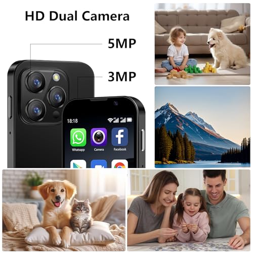 BezosMax i Mini Phone 3G Unlocked Small Smartphone with 2GB+16GB, 3.0" HD Touch Screen,Dual SIM, Pocket Cellphone, Best Gift for Kids, Mini Phone for Kids - Pink - Image 4