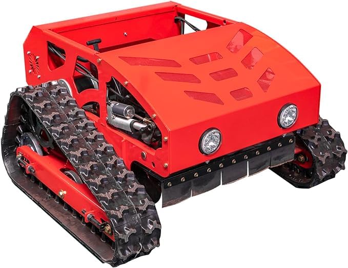 HENGWANG Cortacésped todo terreno con control remoto, arranque eléctrico, escalada 45°, altura de corte ajustable, tracción 4 ruedas (HW-224-55)