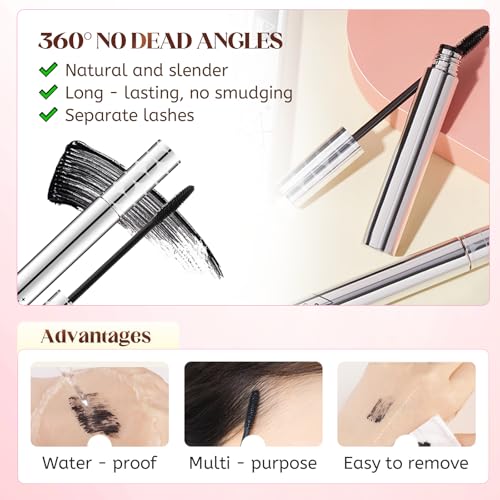 Image of Mascara for Older Women 60 Plus, Waterproof Mascara for Volume and Length, 3D Curling Eyelash Long-lasting, Washable, Smudge Proof & No Flaking (Brown)