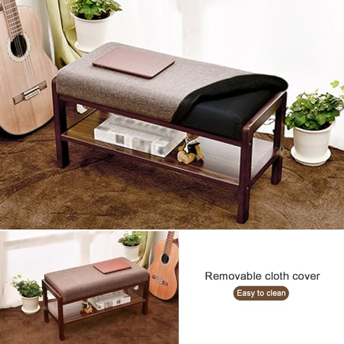 Rangement pour chaussures avec assise confortable et étagère à double niveau - 3
