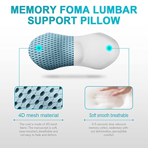Panduo 07 Lumbar Support Pillow - Memory Foam For Low Back Pain Relief, Ergonomic Streamline Car Seat thumb #2