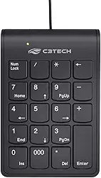 Teclado Numérico C3Tech KN-12BK Preto, Plug and Play, Layout numérico, Teclas baixas slim, compativel com Windows e Linux