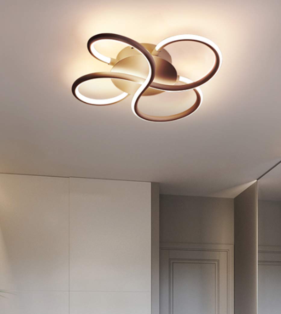 LYMSXAZOU Dimmable Ceiling Light Fixture with Remote Control, Modern Flower Design Acrylic Shade Chandelier for Living Room, Dining Bedroom, Hallway Flush Mount Lamp