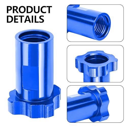Image of Hovom Car Spray Gun Cup Adapter, 16mm Thread 1.5mm Pitch Master Elite Paint System MPS Female Adapter, Spray Gun Paint Cup Adapter Fits PRO-33, PRO-44, PRO-88 HVLP Spray Guns (Blue+Internal Thread)