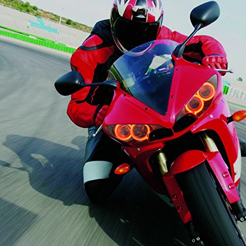 Kt Headlight Assembly For R6 2003-2005 Red Demon Eyes Angel Eyes Custom Modified Motorcycle Front Head Lamp Dual High/Low Beam Drl #TOP2