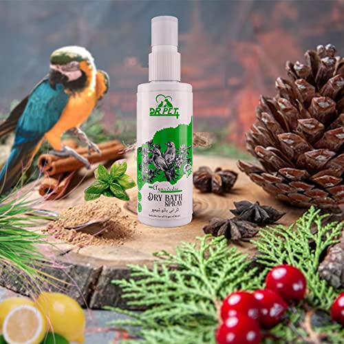 Ayurvedic Dry Bath Spray Bird Shampoo For Parrot|Waterless Green Parrot Bathing Shampoo|Parrot Dry Shampoo For Remove Dirt, Conditions Coat For All Bird Type 100 Milliliter