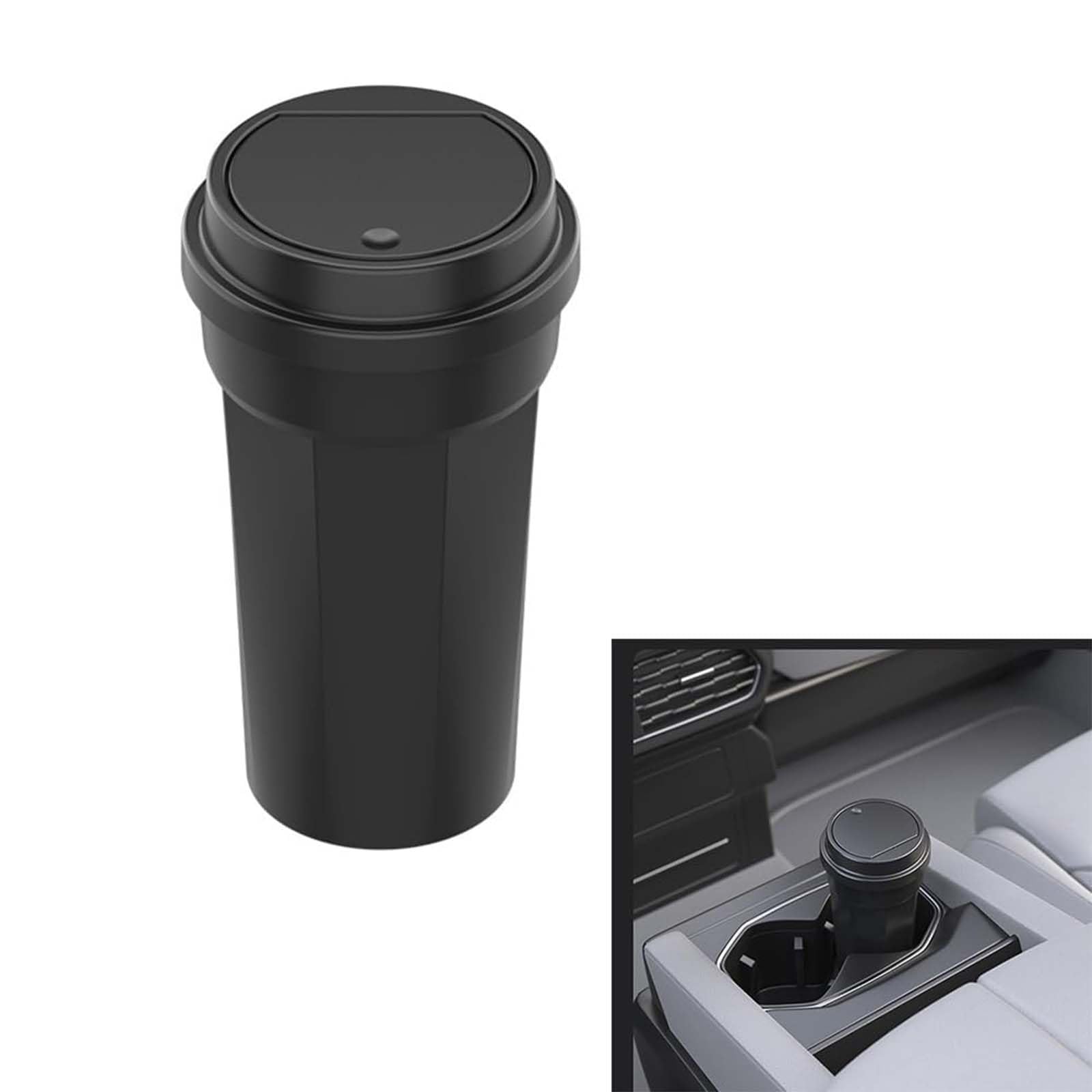 LKILFUWX Car Bin for Xpeng G6 2024-2025, Portable Trash Can for Car Interior, Compact Cup Holder Rubbish Bin with Press-to-Open Lid, Auto Waste Container