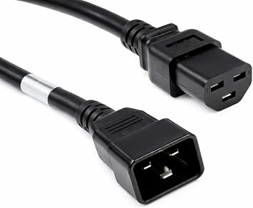 CablesAndKits Heavy Duty C20 to C21 Power Cord, 20A 250V, 12 AWG, 6 Ft Black IEC 60320 C20 Male to C21 Female Power Cable for Server, PDU, UPS, Data Center Equipment