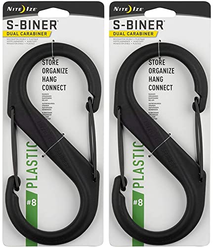 Nite Ize S-Biner Plastic Dual Carabiner #8 - Black (2-Pack)