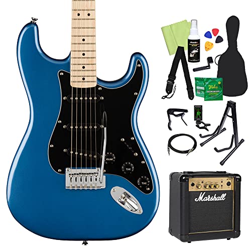 Squier by Fender Affinity Series Stratocaster Maple Fingerboard Black Pickguard Lake Placid Blue エレキギター初心者14点セット【MG10付き】 ストラトキャス