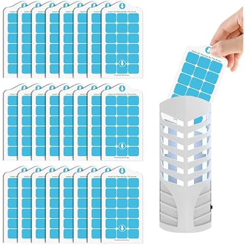 Qualirey 25 Pack Flying Insect Trap Refill Compatible with VEYOFLY Fly Trap LAMP Refill-VF02, Glue Board Insect Catcher, Replacement Sticky Glue Cards for Insect Bug Mosquito Gnat Fly Trap Indoors Cover