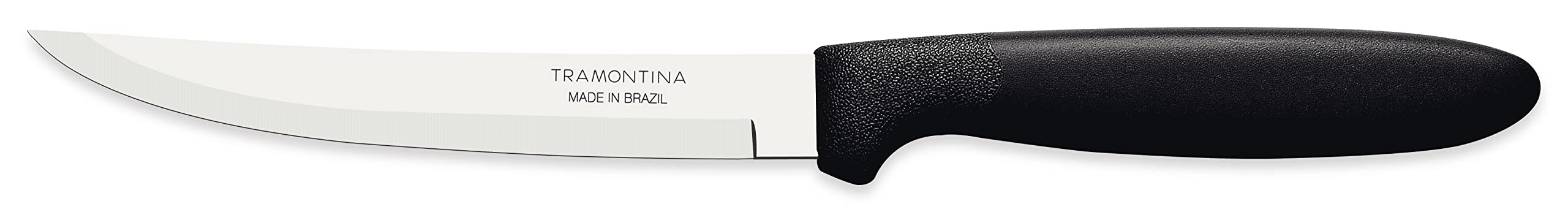TramontinaPlenus 5 Inches Stainless Steel Plain Edge Steak Knife with Black Polypropylene Handle