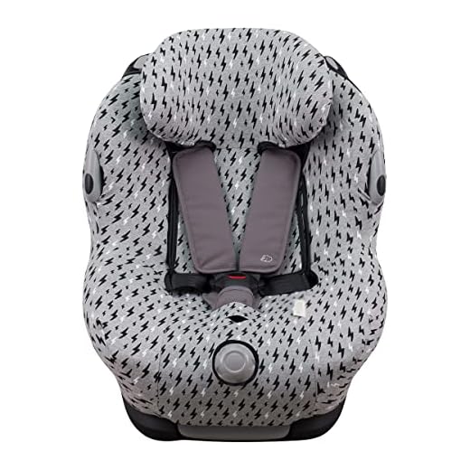 JYOKO KIDS Funda de Algodón para silla de coche Compatible con Maxi Cosi Bébé Confort Opal (Black Rayo)