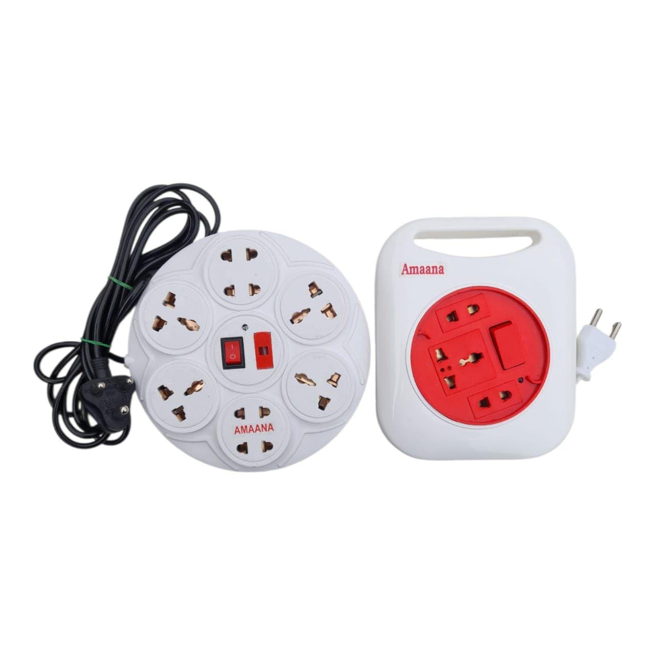 AMAANA Heavy Duty 8 Socket Universal, Wallmount Power Strip & 3 Socket Extension Board | LED Indicator & Switch | 2.5 Meter Wire | Adaptable for Home, Office & Shop Use | White (Combo Pack)-picture-20