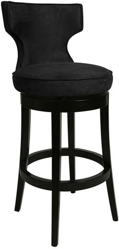 Augusta Swivel Stool, Feher Black/Microfiber Black, Bar Height