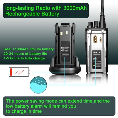 Image of SAMCOM FPCN10A Two Way Radio 3000mAh High Capacity Long Last UHF Walkie Talkies Heavy-Duty with Group Call Earpiece Charger Base for Job Site School Church Business Commercial Outdoor(16 Packs)