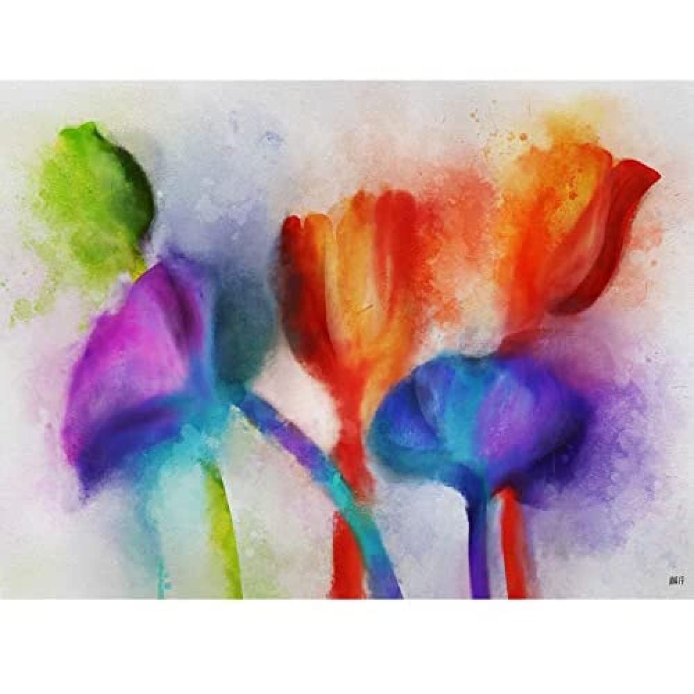 Artery8 Abstract Colourful Watercolour Flower Blur Painting Unframed Wall Art Print Poster Home Decor Premium