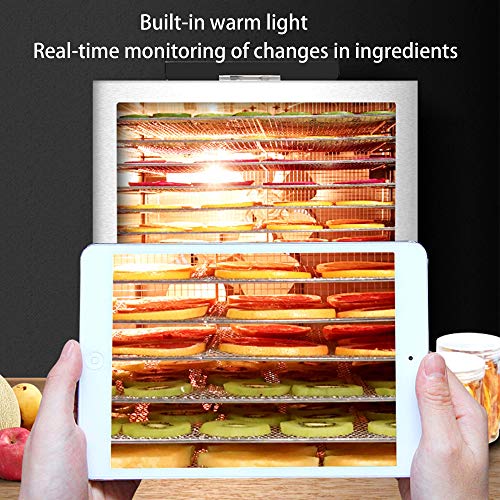 ZXLLAFT Dörrautomaten Lebensmittel Edelstahl-dehydrator Obst Gemüse Trockner Mit 14 Tabletts Touchscreen Temperaturregelung Zum Trocknen Trockenfleisch, Obst Kräutern,110V – Bild 5