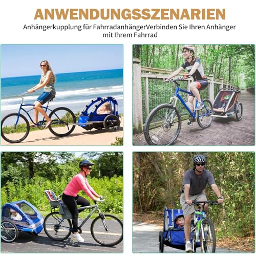 Fahrradanhänger Kupplung, Universal Kupplung für Kid/Kid Plus ab 2016, Kompatibel mit Vaya 1 & Keeke 2, Adapter Fahrradanhänger,Schwarz (A)