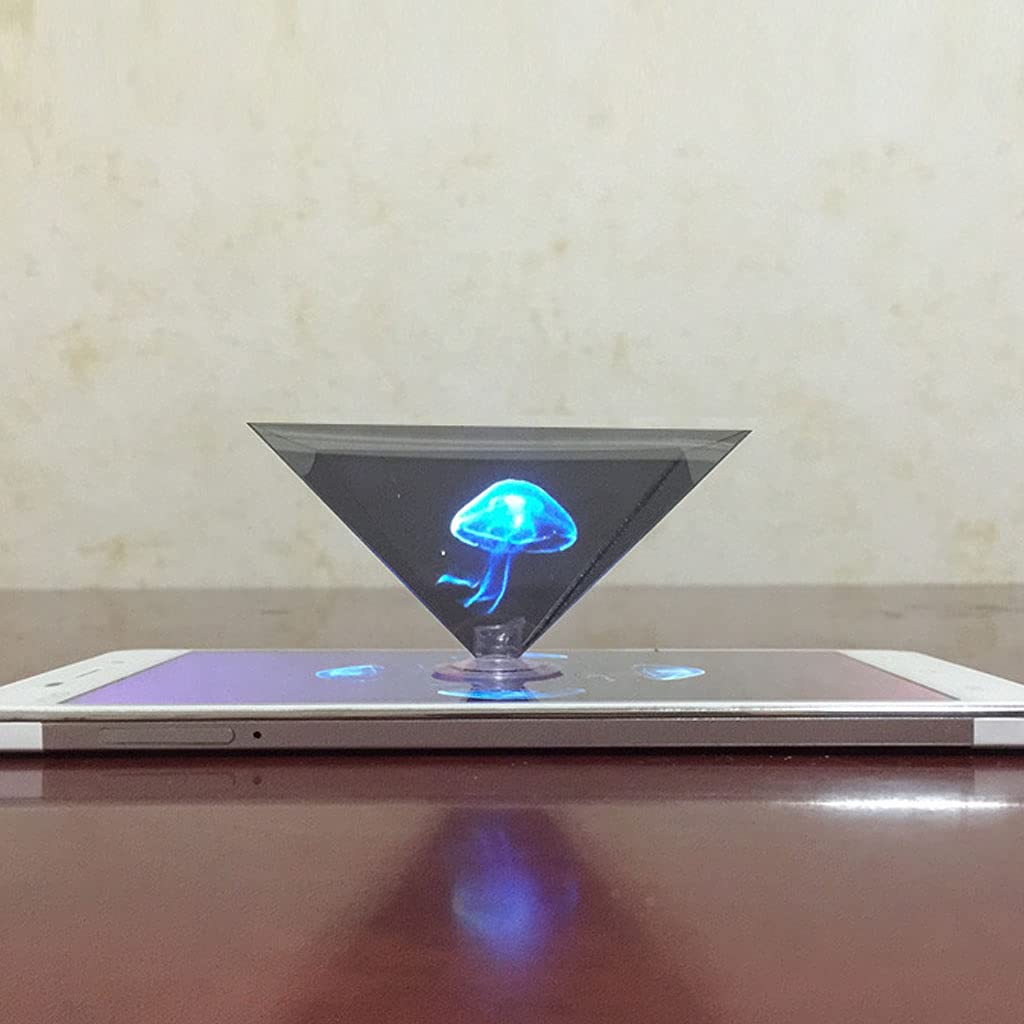 Telefono cellulare 3D ologramma Py-ramid Display Olografico 360 gradi Immagini Cartoon Interazione Multicolore USB Suction Cup