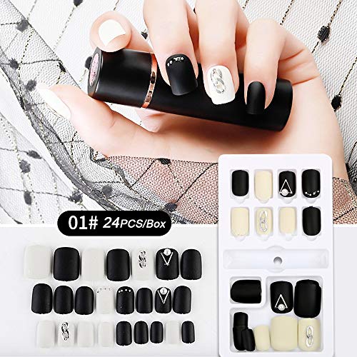 VINFUTUR 72 Stücke Künstliche Nägel zum Aufkleben Falsche Fingernägel Künstliche Falsche Nail Tips Fake Nails mit… – Bild 4