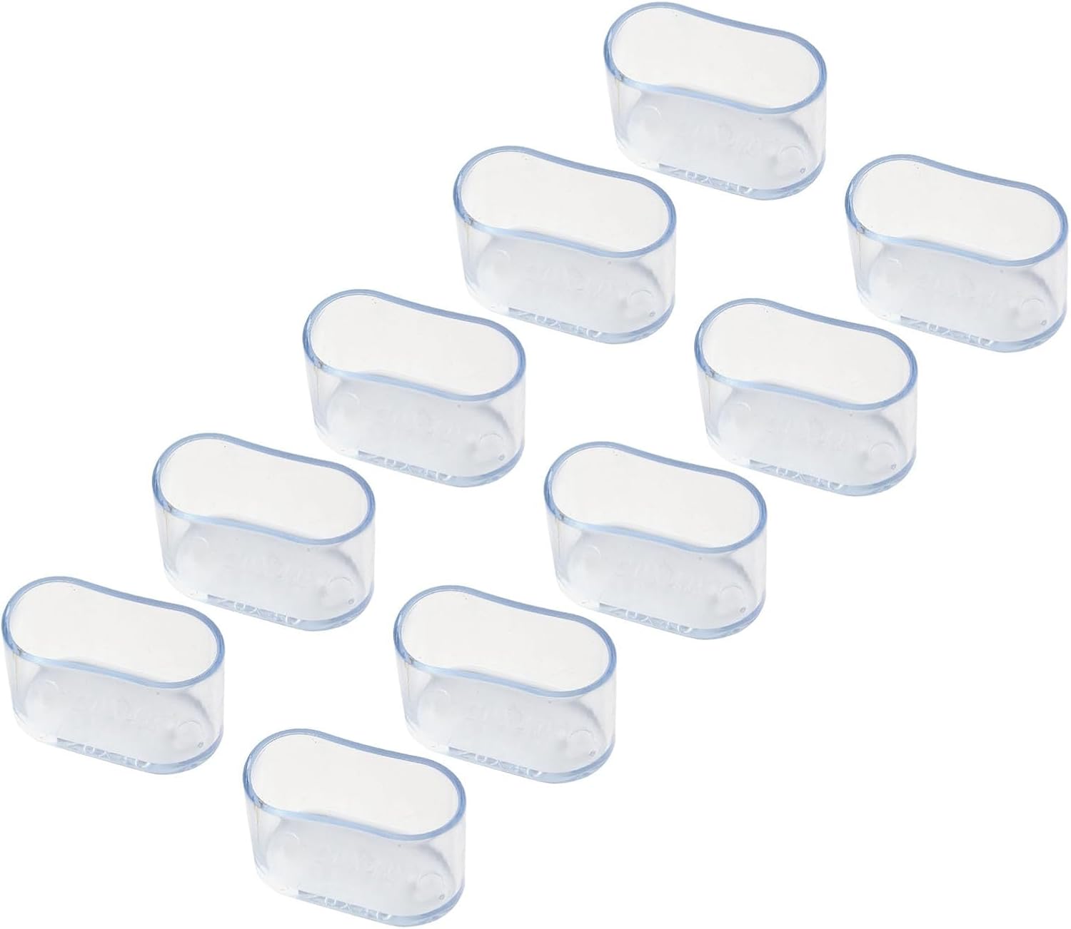 10 Pack Oval Chair Leg, PVC Rubber For Furniture Feet Covers for Hardwood Floor Protectors, Vinyl Flooring Savers, Tile Floor Guards, Table Glides(Transparent 20x40mm)