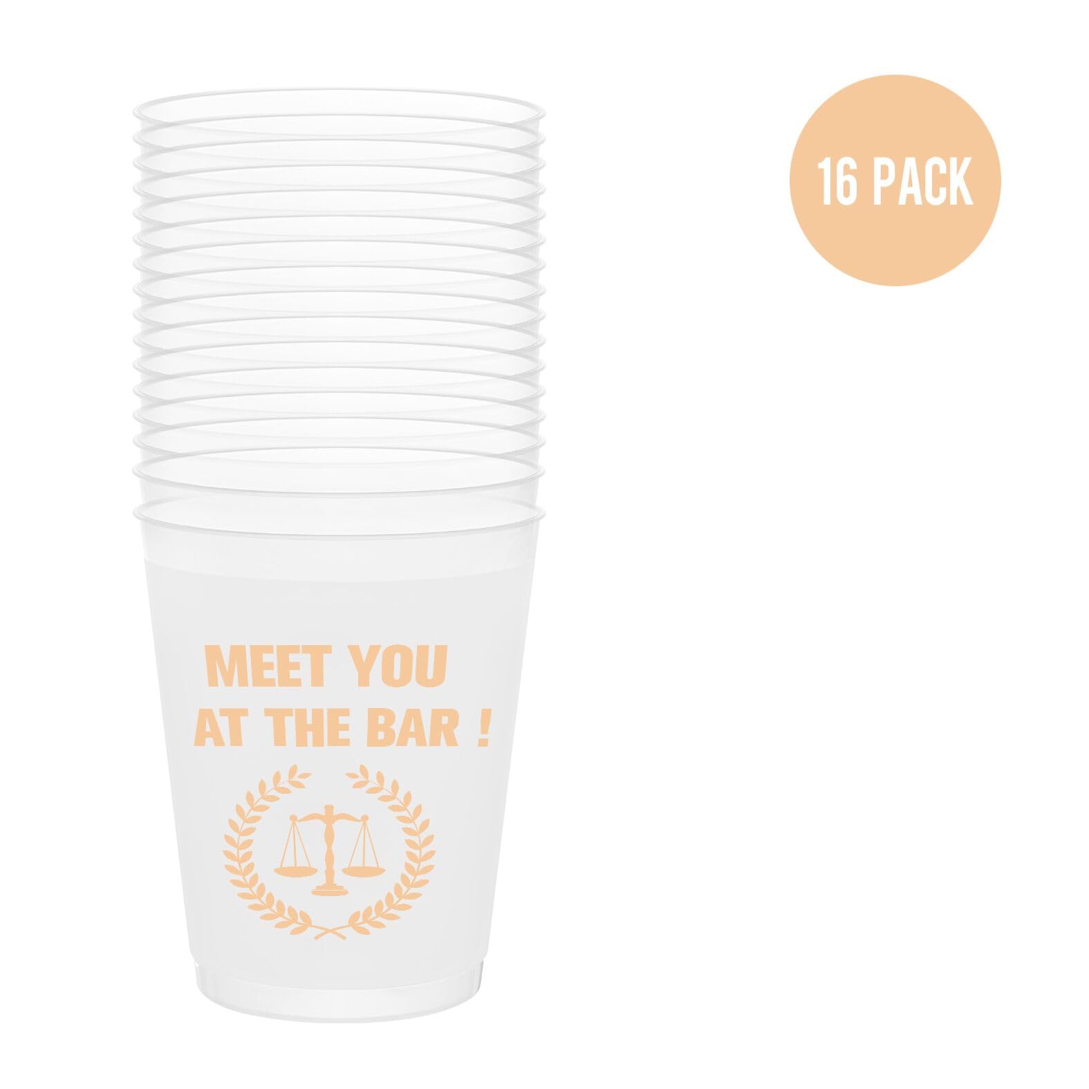 Meet You At The Bar Cups, Law School Graduation Decorations 2025, Law School Grad Cups, Class of 2025, Lawyer Graduation Party Decorations 2025 (16 Count, 16 Oz.) BZ