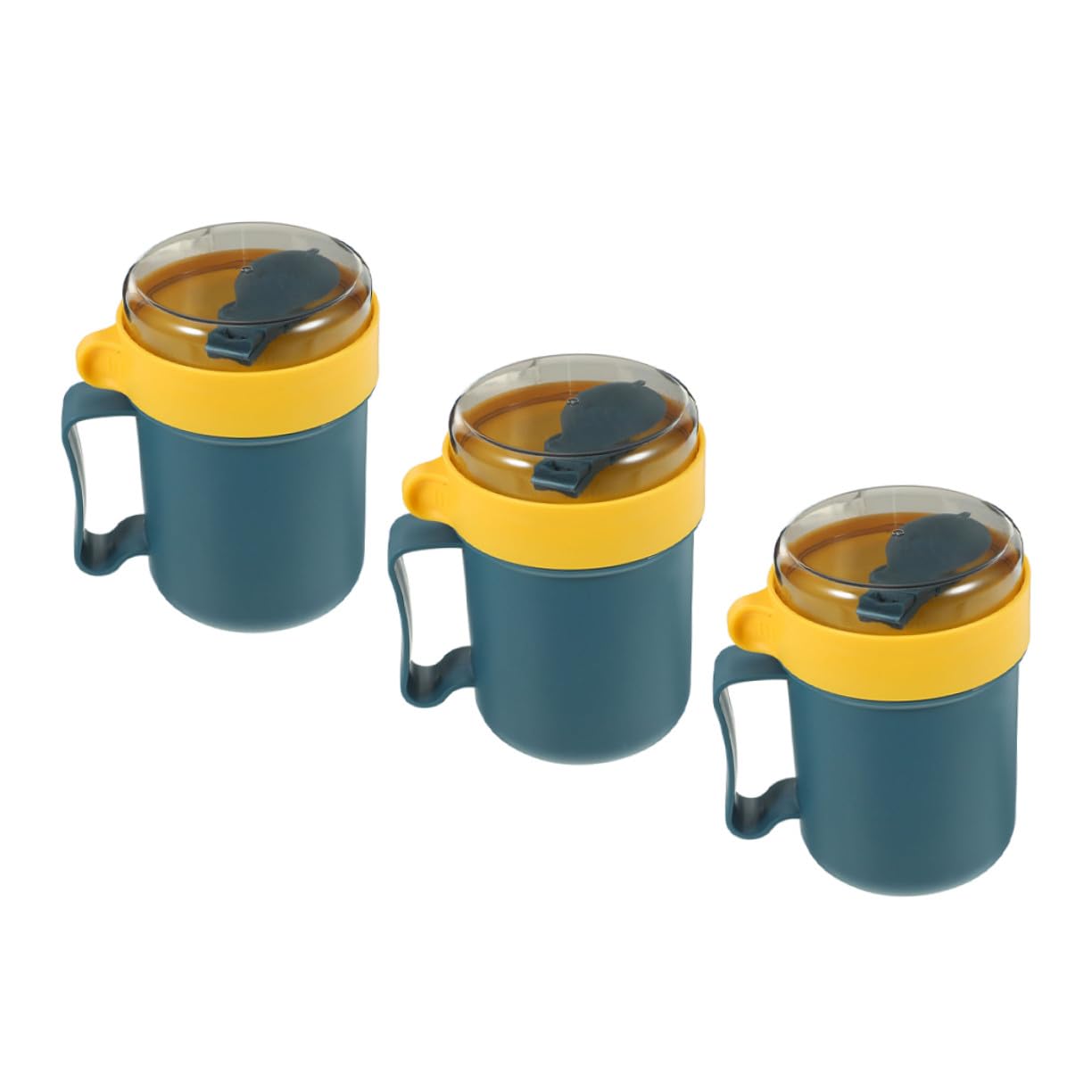 Tazas de sopa de diseño japonés minimalista de alta resistencia con tapa y cuchara