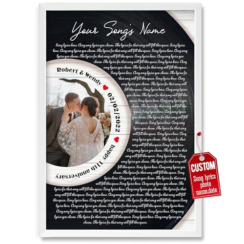 H-DEWALL Personalized Song Lyrics Poster Custom Gifts For Dad And Mom Unframed Father's Day Picture Print Inspirational Room Decor Sentimental Art From Daughter Wall Art Unique Mother's Day Gift