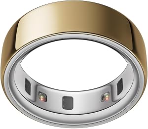 Oura Smart Ring 4 – Gold – Size 14 – | Non-Standard Fit – Measure with a Size Kit |Sleep, Heart Rate and Fitness Tracking Wearable | 8-Day Battery, iOS / Android Compatible