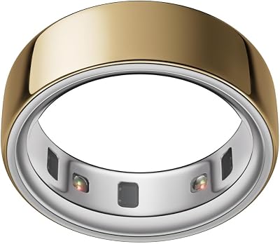 Oura Smart Ring 4 – Gold – Size 8 – | Non-Standard Fit – Measure with a Size Kit |Sleep, Heart Rate and Fitness Tracking Wearable | 8-Day Battery, iOS / Android Compatible
