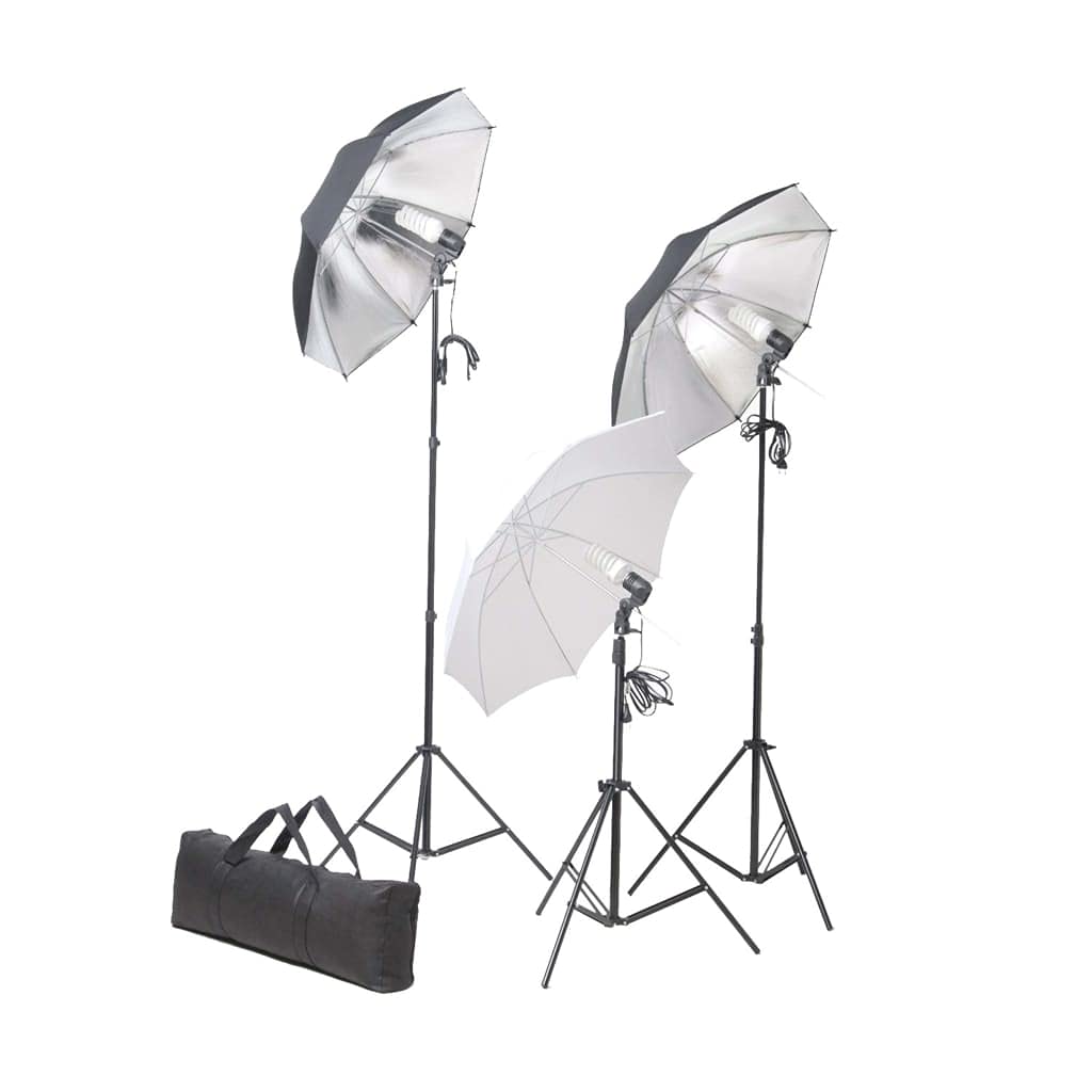Mangloder - Kit da studio fotografico con luci da studio, sfondo, riflettori, ombrelli e treppiede per fotografia professionale e produzione video
