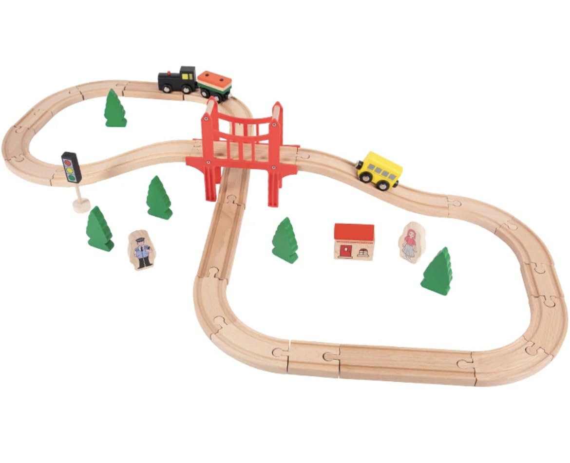 See full amazon price history chart for TOYARTSY Pretend Play Set Toys for Kids – 39-Piece Train Track Set with Over Bridge Track | Interactive Kids Rail Toys | Enhances Imaginative Play & Creativity | Perfect for Young Engineers TOYARTSY Pretend Play Set Toys for Kids – 39-Piece Train Track Set with Over Bridge Track | Interactive Kids Rail Toys | Enhances Imaginative Play & Creativity | Perfect for Young Engineers (B0CJBS6HLS) Amazon Price History, Amazon Price Tracker