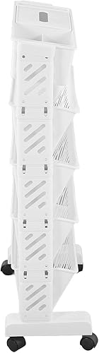 Miniatura 7 de Carrito de estantería móvil de 5 niveles, carrito de almacenamiento delgado para libros, estante de exhibición de esquina, práctico estante de