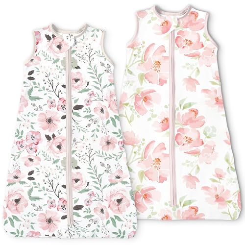 Image of TOTBASIC Sleep Sack 0-6 Months 2-Pack,0.5 TOG Summer Wearable Blanket with 2-Way Safe Zippers,Soft Baby Sleeping Bag for Babies