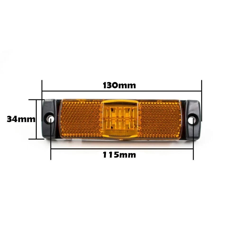 Para Ford Para Camión 10 Uds 12V 24V Luz De Posición Lateral De Camión Luces De Remolque Luces Reflectoras De Liquidación De Paletas Feu Clignotant Latéral(10x amber)