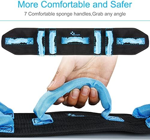 REAQER Transfer and Walking Gait Belt with 7 Handles for Patient Care Secure Aide Transfer Sling - Pediatric, Elderly, Occupational & Physical Therapy(Adjustable Waist Circumference:31"~51")